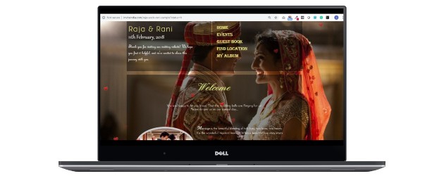 Mobile wedding website with native background image